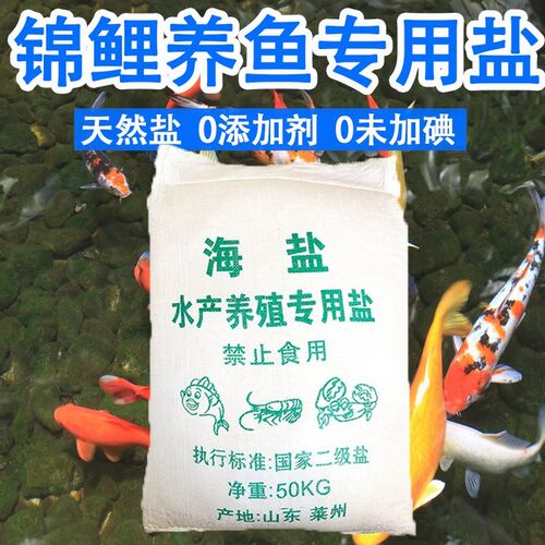 海盐水产养殖专用粗盐大颗粒锦鲤鱼塘鱼池养鱼消毒杀菌净水日晒盐