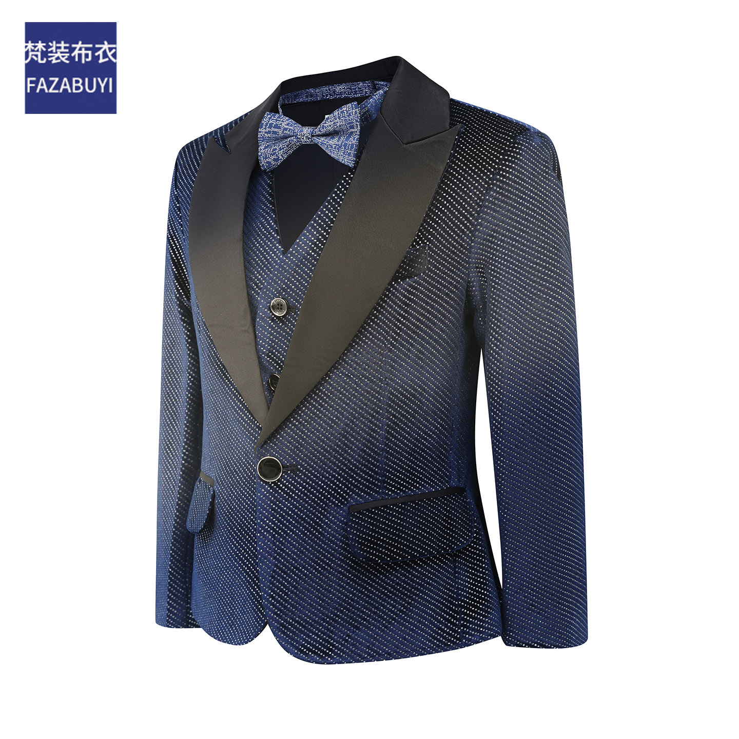 高级男童西装套装时髦潮流帅气绅士英伦风休闲礼服主持人儿童西服