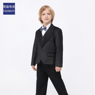 高定男童西装套装气质礼服轻奢洋气帅气英伦风钢琴演出儿童小西服