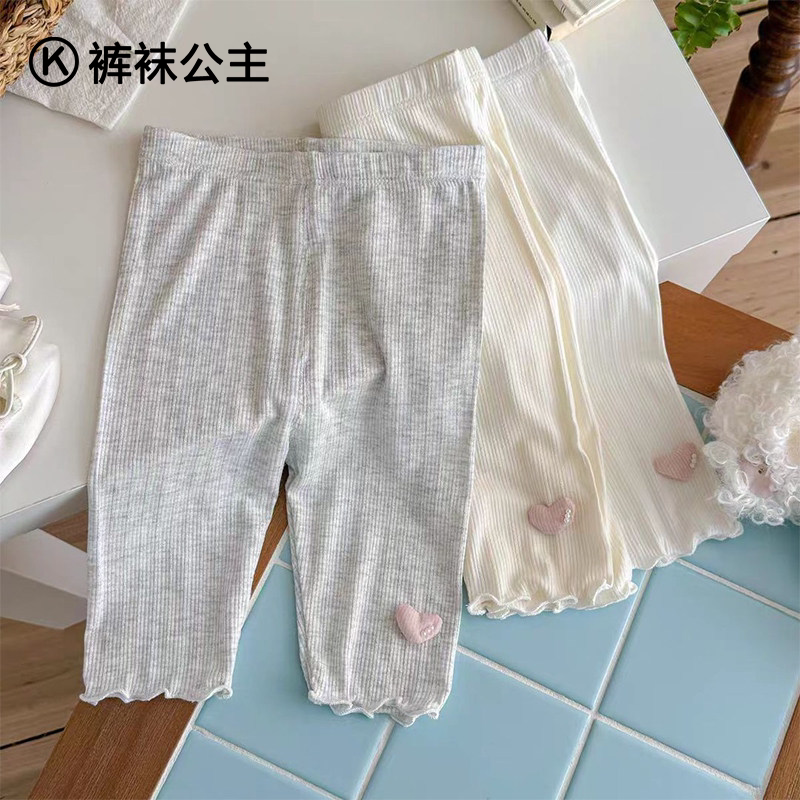女童打底裤夏薄款防蚊儿童七分裤图片