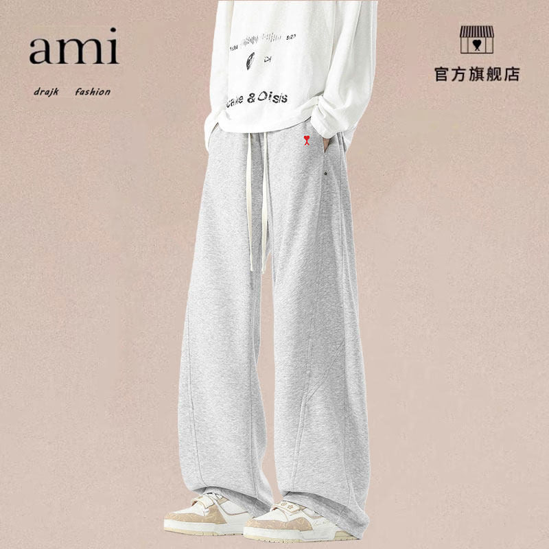 正品AMI DRAJK美式扎染灯芯绒直筒休闲裤男复古宽松潮百搭阔腿裤