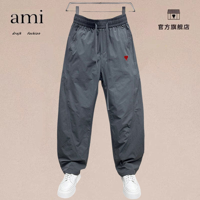 正品AMI DRAJK夏季薄款透气速干户外运动裤男宽松直筒抽绳休闲裤