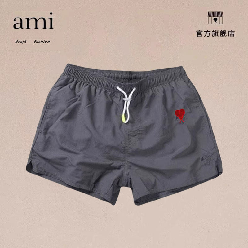正品AMI DRAJK三分短裤男宽松跑步沙滩裤速干居家裤休闲百搭短款