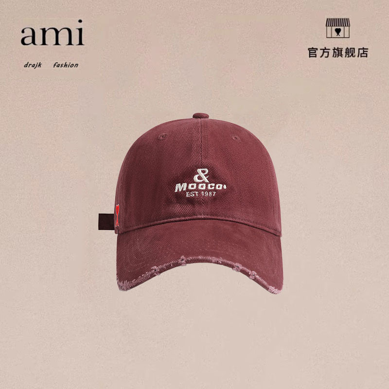 正品AMI DRAJK复古水洗棉软顶棒球帽秋季户外百搭街拍刺绣鸭舌帽