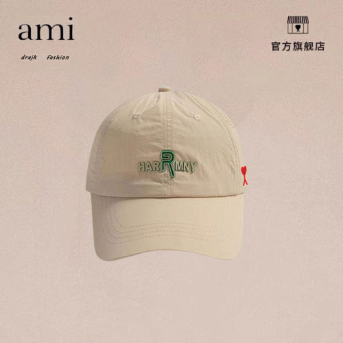正品AMI DRAJK速干软顶棒球帽子男女情侣刺绣透气薄款防晒鸭舌帽