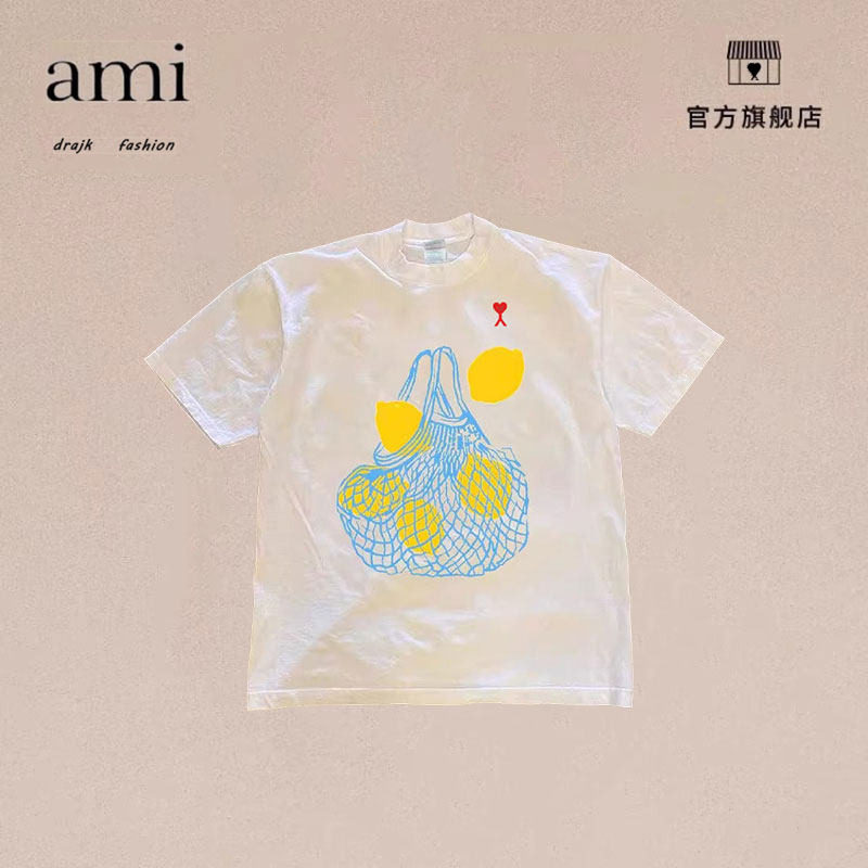 正品AMI DRAJK基础百搭ins小众设计感短袖T恤个性夏季短袖嘻哈潮