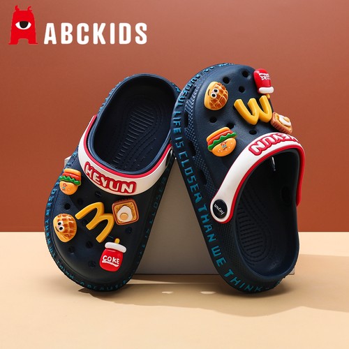 abckids儿童洞洞鞋男童拖鞋2025夏季新款防滑软底男孩沙滩鞋凉鞋