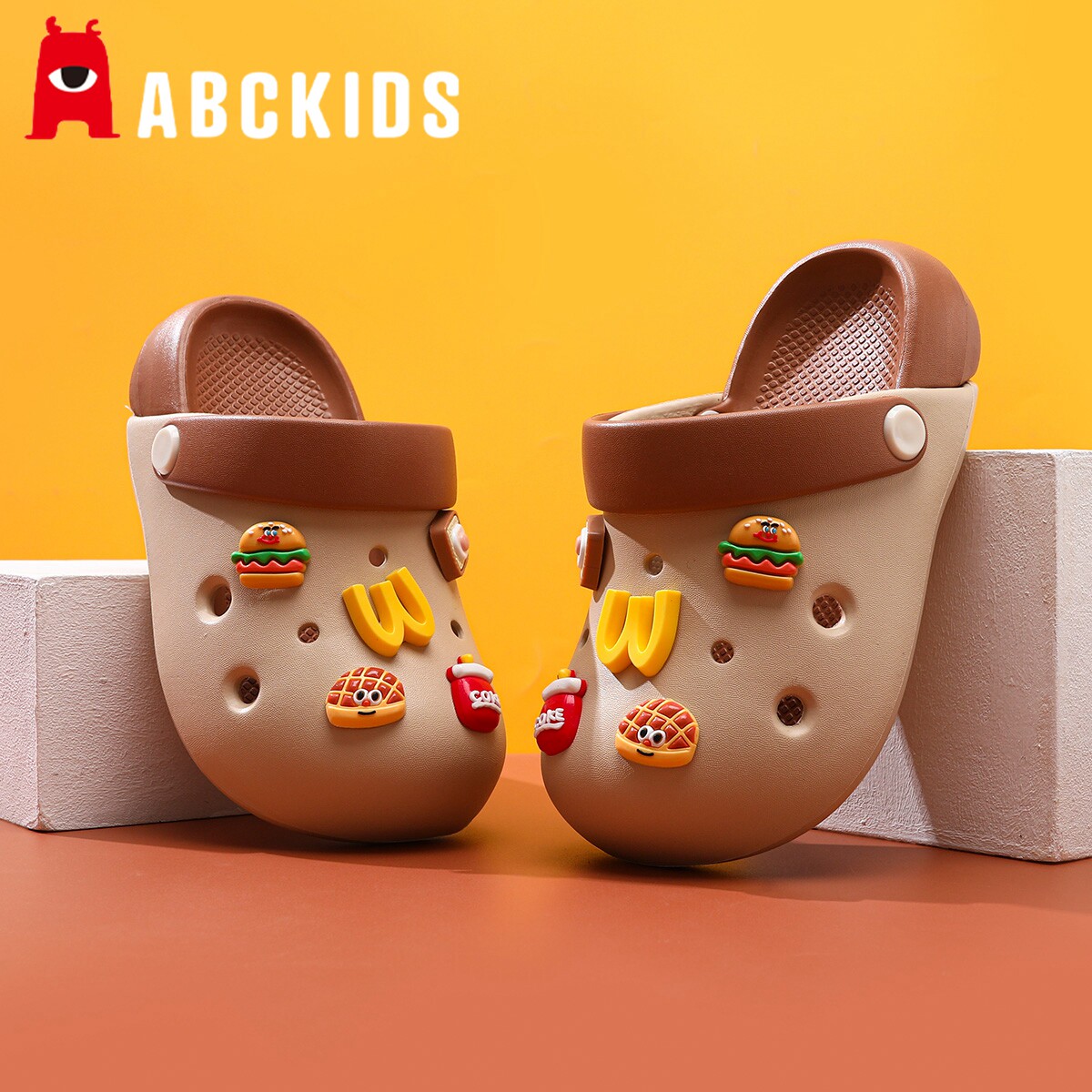 abc儿童洞洞鞋男童拖鞋夏季新款室内防滑女童凉鞋男孩外穿沙滩鞋
