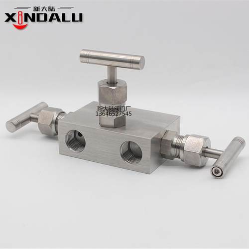 一体式三阀组不锈钢仪表阀三阀组QFF3丝扣针型阀三阀组