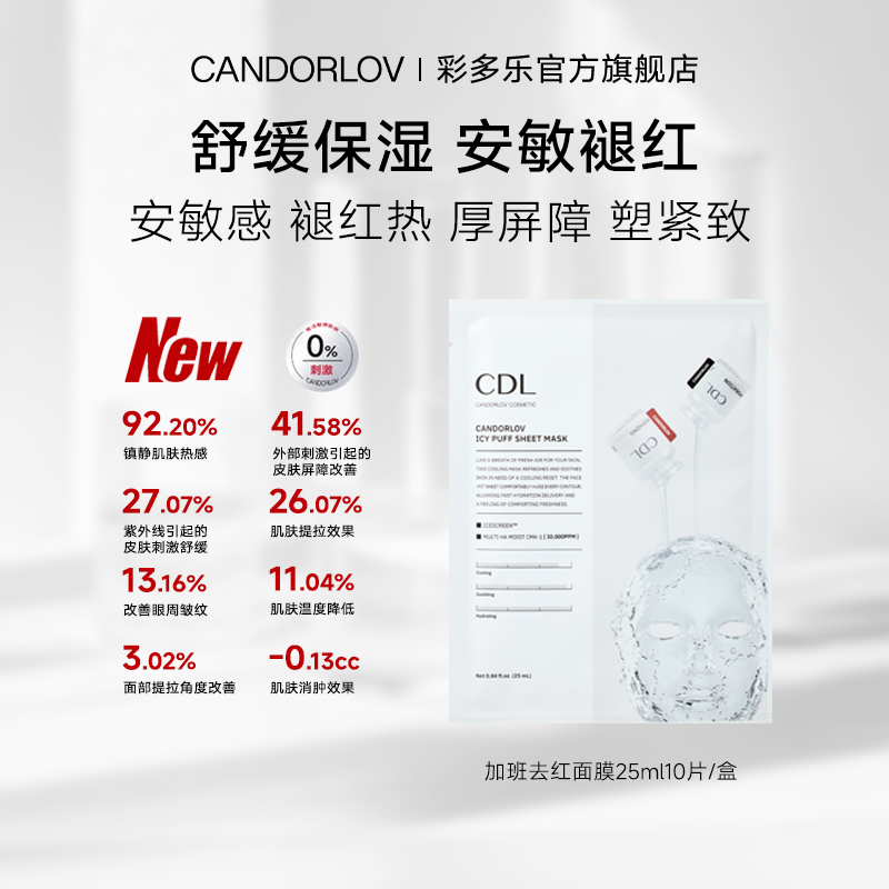 彩多乐冰点光亮加班去红面膜