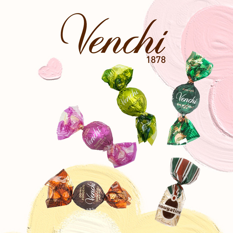 Venchi闻绮意大利榛子黑巧牛奶巧克力球焦糖榛子碎散装进口零食