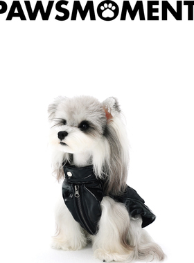 PAWSMOMENT宠物皮衣外套比熊马尔济斯小型犬宠物狗狗泰迪防水