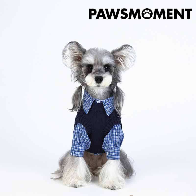 PAWSMOMENT·MIU风狗狗春款两件套藏青色新款雪纳瑞约克夏法斗
