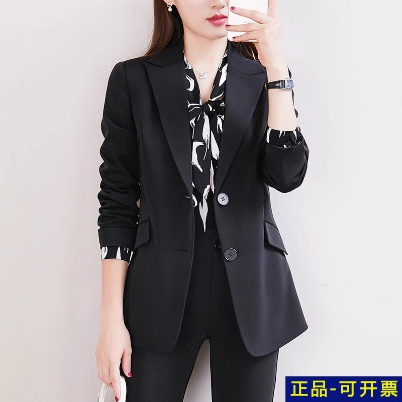 加肥加大码职业女西服套装春秋新款胖mm宽松遮肚显瘦工作西装外套