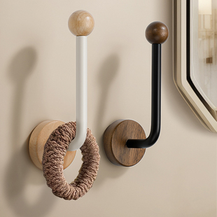 原木发圈收纳挂钩免打孔头壁挂饰品发夹发箍发饰收纳神器门后挂钩