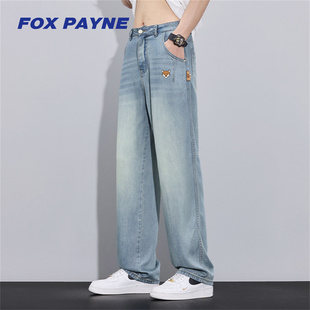 水洗宽松直筒冰丝休闲裤 英国FOX 潮男士 美式 PAYNE小狐狸2026夏季