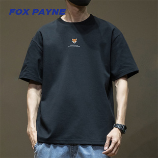 百搭短袖 重磅250g宽松大码 PAYNE小狐狸休闲冰丝棉t恤男士 英国FOX