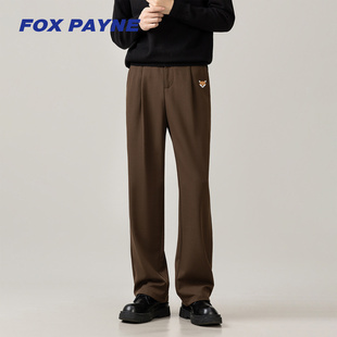 长裤 百搭羊毛宽松免烫西装 PAYNE小狐狸男垂感直筒休闲裤 英国FOX