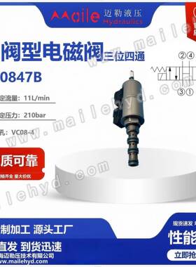 液压电磁插装阀SV08-47B三位四通电磁插装阀农业收割机配件