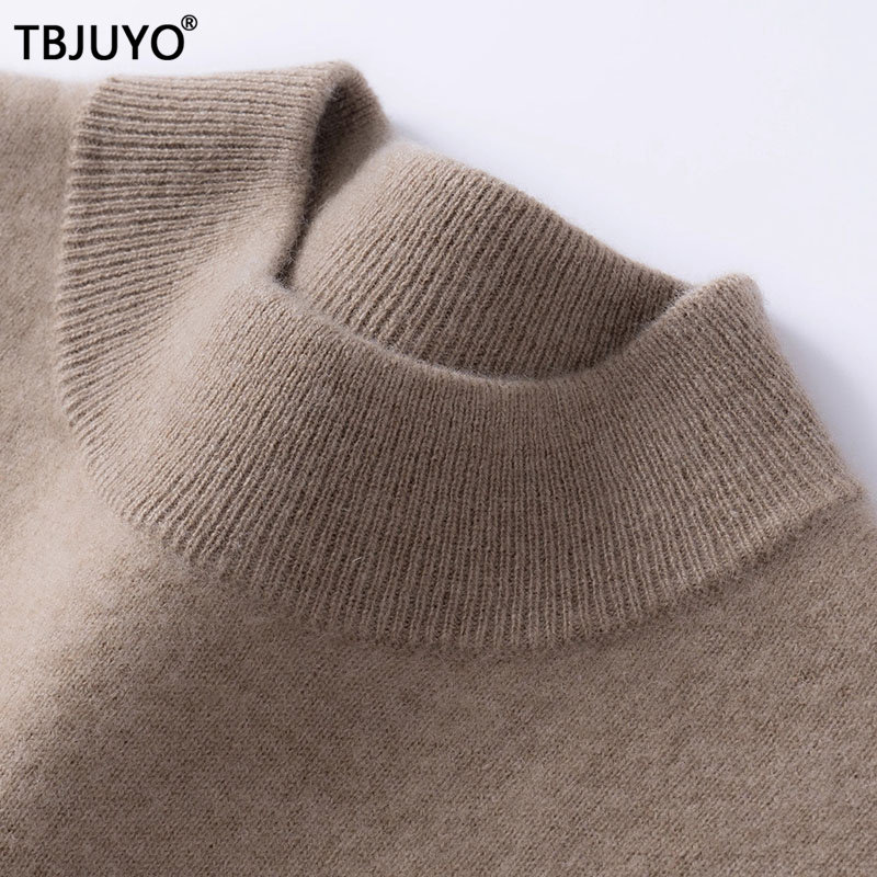 TBJUYO100%纯山羊绒衫男士2025秋季新款高端正品半高领针织打底衫,男装,羊绒套衫,淘宝优惠券,粉丝福利购,淘宝优惠卷