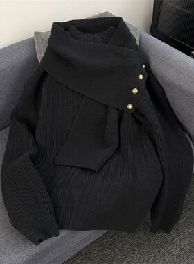 GT19 高质量柔软北极绒毛衣 带围巾可拆 黑灰白M到Xxl P69 自家图