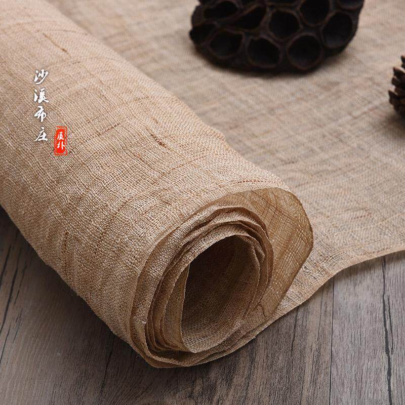 手工苎麻老夏布漆艺脱胎布灯罩屏风装饰布绘画写字麻衣摄影老麻布