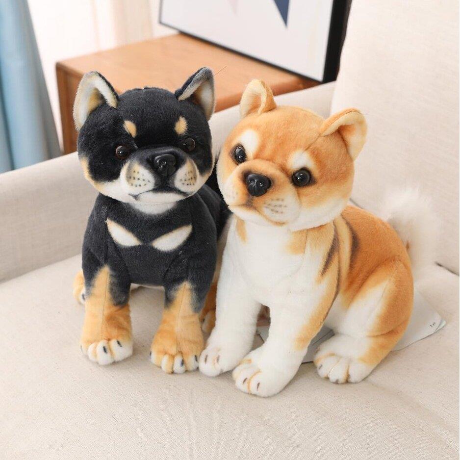 可爱仿真狗毛绒玩具柴犬公仔布娃娃大黄狗玩偶儿童礼物棕色小狗