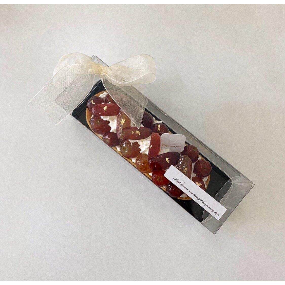 简约甜品盒单1粒装透明包装法式闪电泡芙盒西点包装打包点心盒子