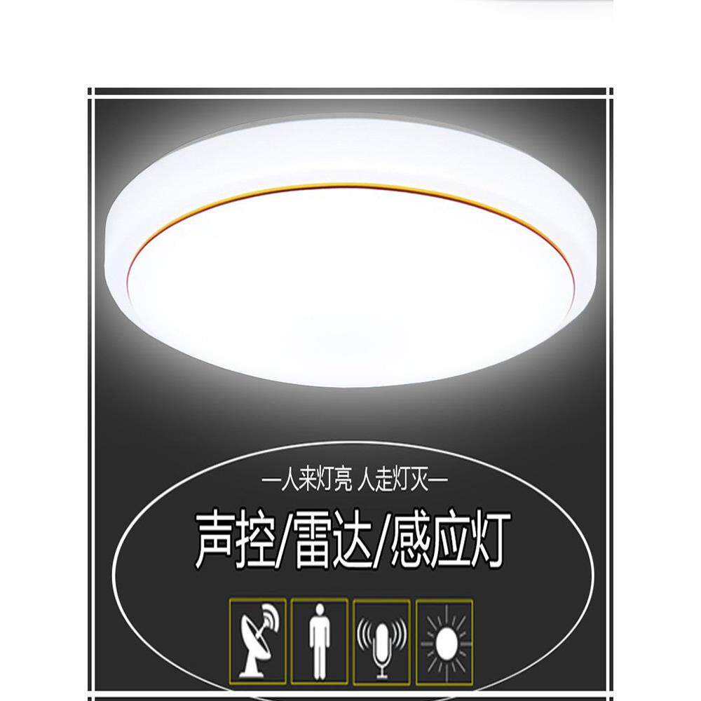 LED声光控人体感应雷达吸顶灯 走廊楼道楼梯工程过道家用现代声控