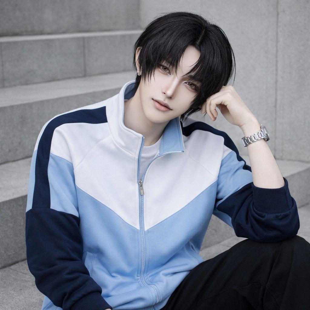 这题超纲了邵湛许盛校服COS蓝色长袖套装高中生上衣班服定制高品H