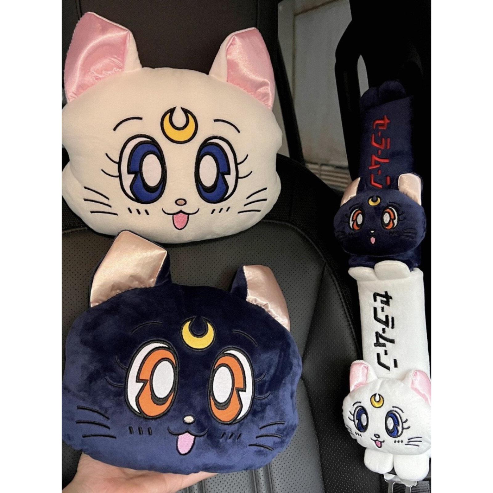 新品美少女战士露娜猫汽车头枕安全带护肩套四季护颈枕车内装饰品
