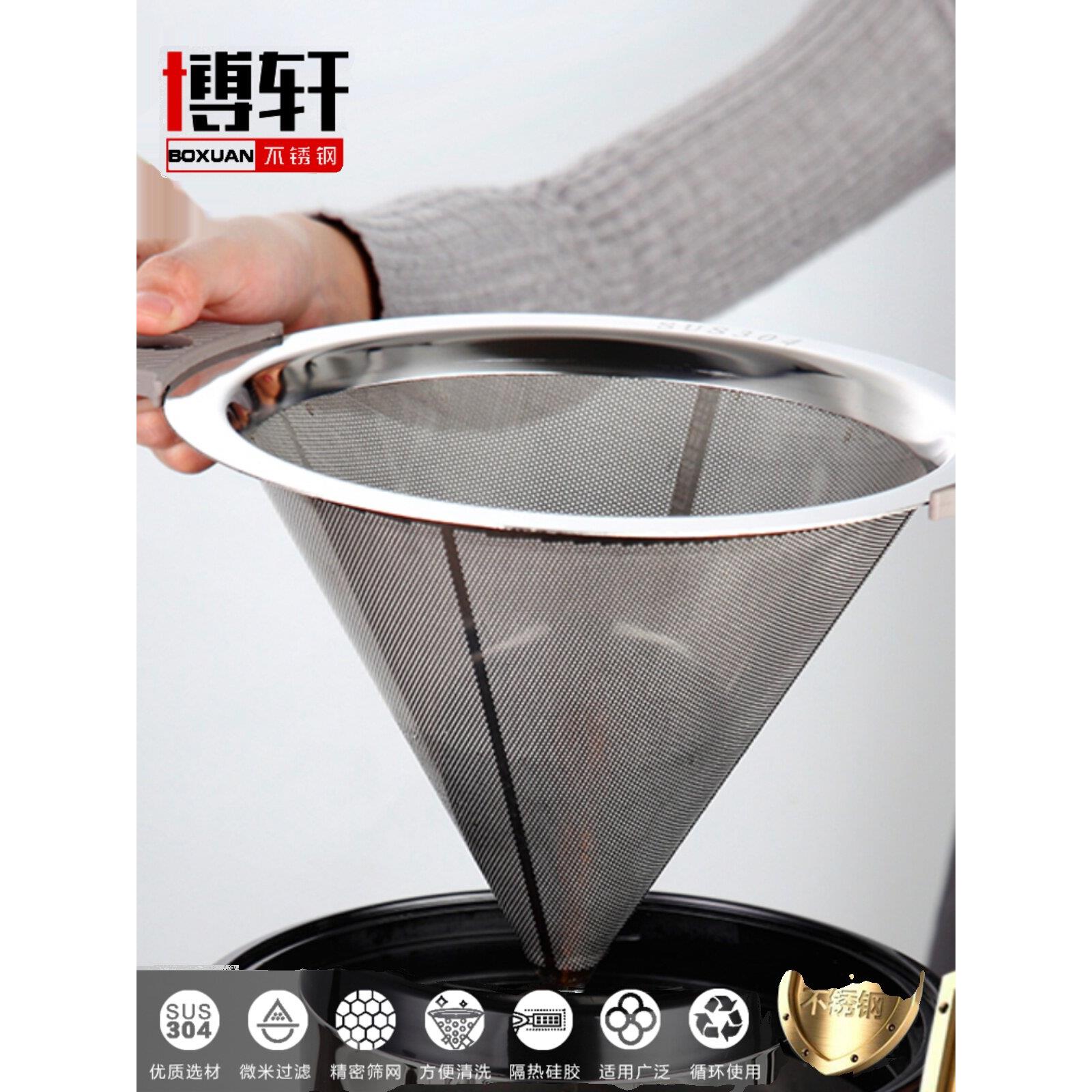 不锈钢奶茶桶过滤网器大号咖啡滤304茶叶豆浆超细密漏斗奶茶店用