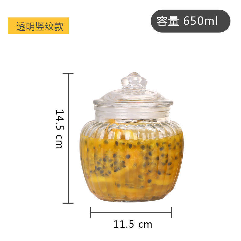泡菜坛子玻璃瓶密封罐带盖家用腌制酸菜咸菜罐大号储物玻璃缸泡酒