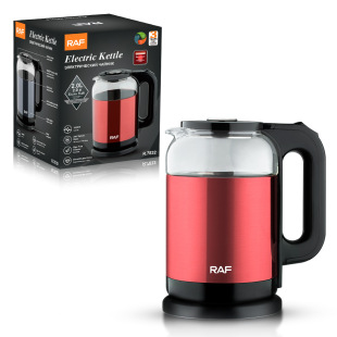 RAF欧规电热水壶高硼硅玻璃水壶可视自动断电烧水壶大功率2L