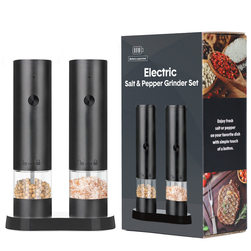 usb充电自动胡椒磨粉机两支装家用电动黑胡椒花椒食物研磨器