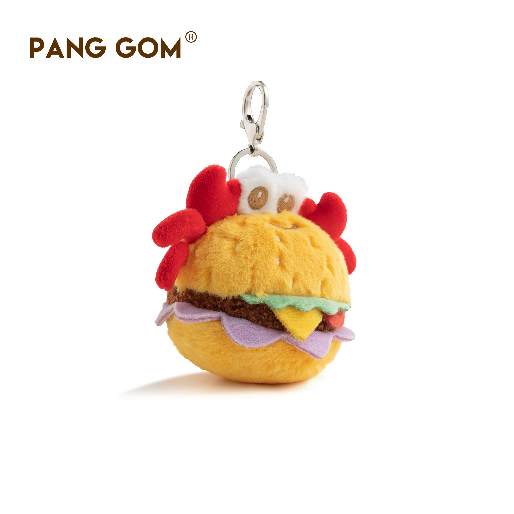 PANG GOM蟹黄堡挂件毛绒玩具送礼汉堡螃蟹玩偶钥匙扣包包挂饰礼物