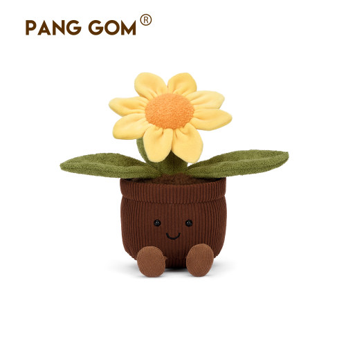 PANG GOM向日葵毛绒玩具公仔MINI盆栽系列创意仿真花摆件玩偶送礼