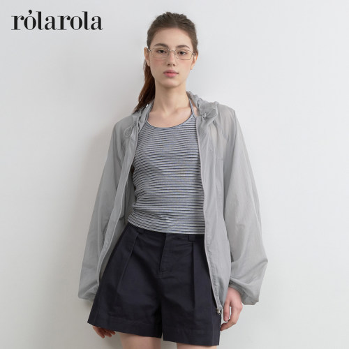ROLAROLA26年新款连帽短外套女春季轻薄防晒衣宽松夹克抽绳上衣