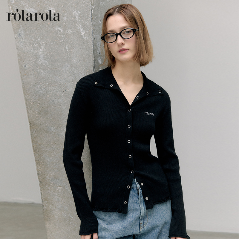 张元英同款25年春款高领针织开衫