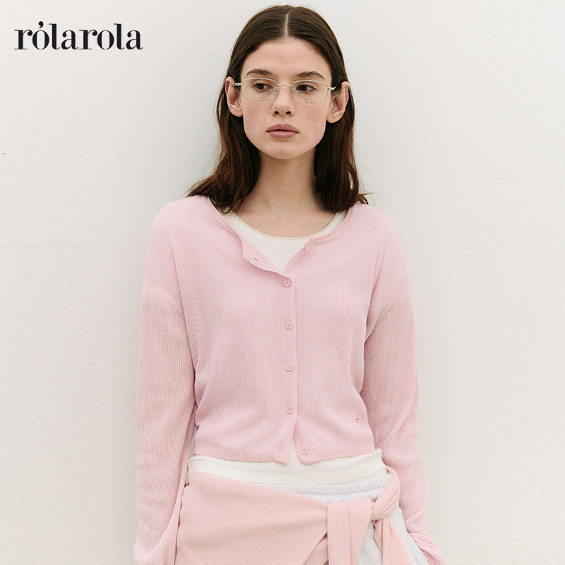 [张元英朴宝英同款]ROLAROLA25年针织开衫上衣女薄款防晒空调罩衫