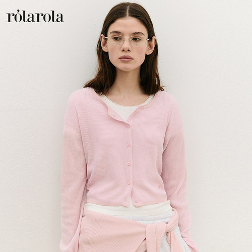[张元英活动同款朴宝英]ROLAROLA针织开衫上衣女薄款防晒空调罩衫