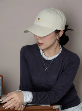 绿色棒球帽帽子鸭舌帽2025新款女款男大头围巨显白超好看女士黄色