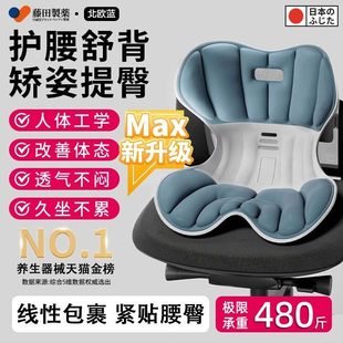 藤田制药护腰坐垫靠背办公室久坐神器舒适透气人体工学椅腰靠垫