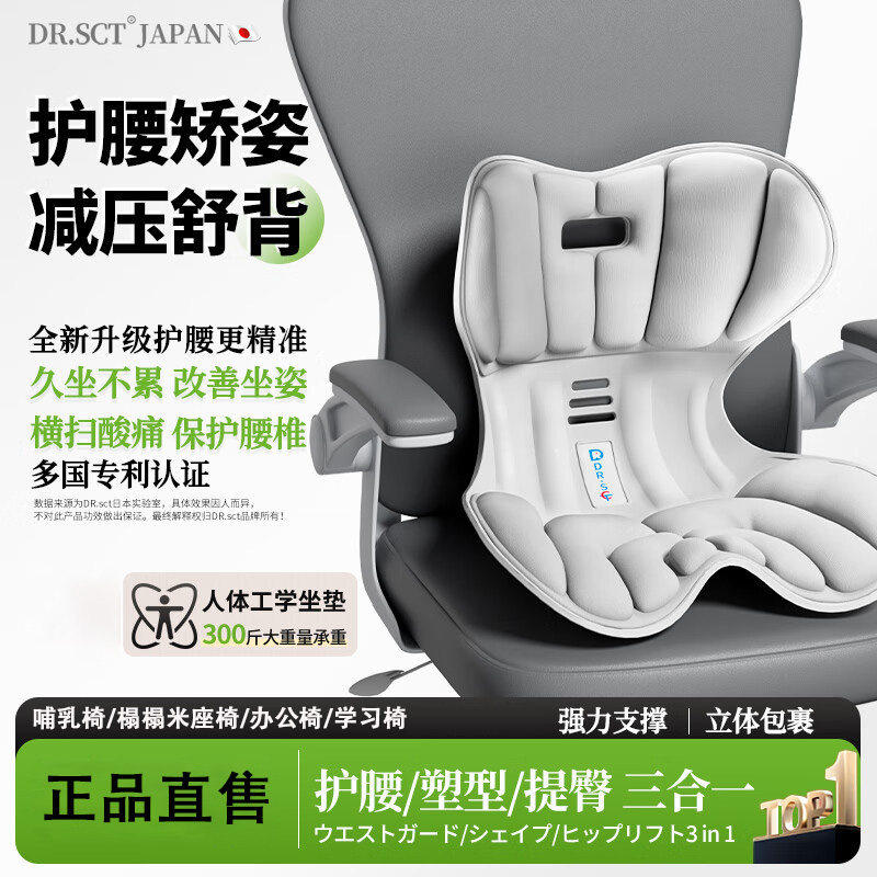 DR.SCT护腰坐垫人体工学久坐椅神器护腰支撑靠背垫腰托驼背矫坐姿