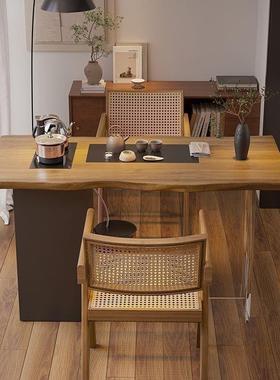 现代简约松木茶桌·超大桌面·可煮茶·储物·5440茶室装修