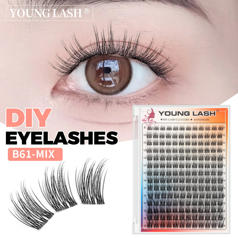 大容量自然仿真柔软单株朵毛纯欲分段懒人浓密自嫁接睫毛