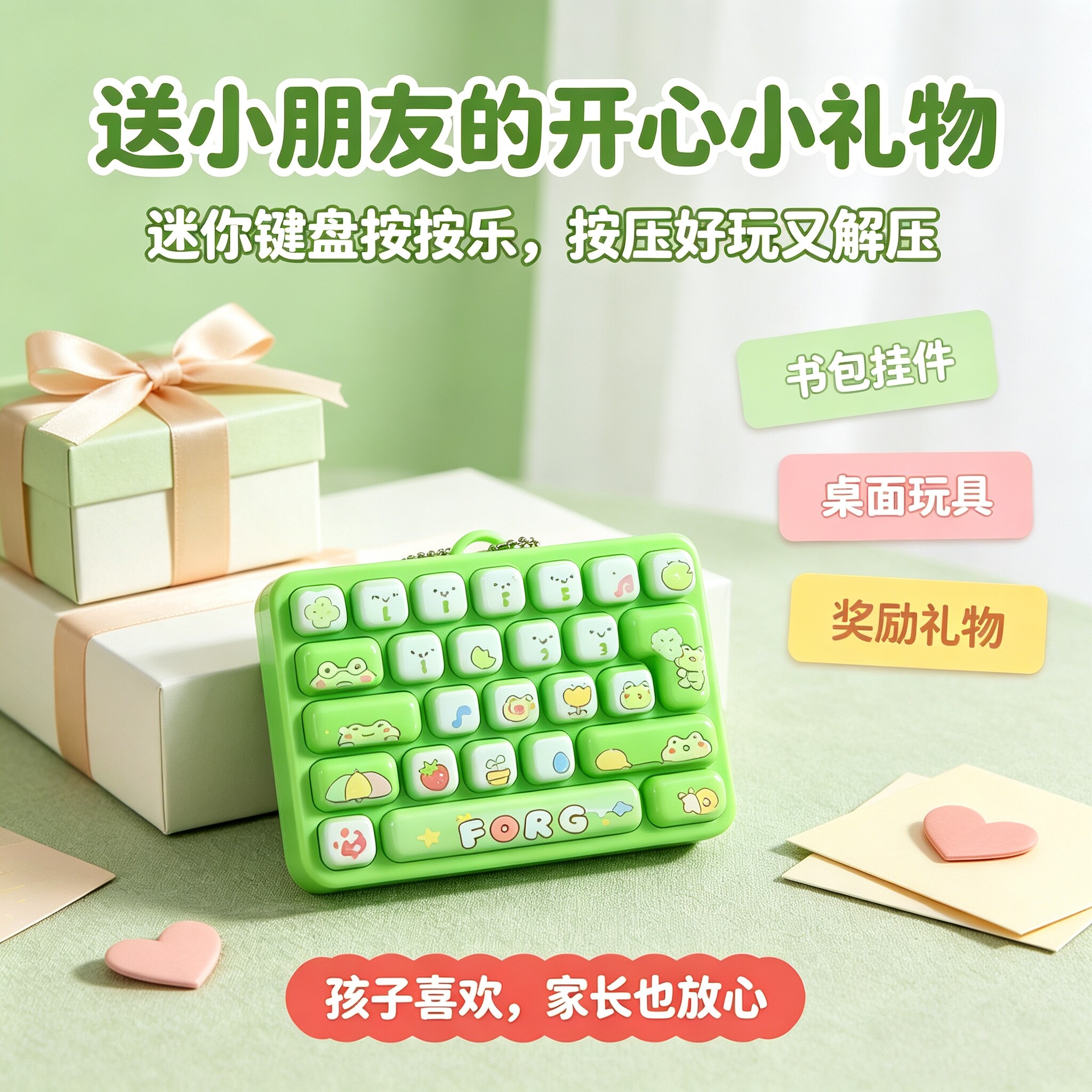 卡通迷你键盘按按乐解压钥匙扣