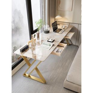 岩板长条桌靠墙书桌阳台窄条桌床边工作台办公电脑桌支架学习桌子