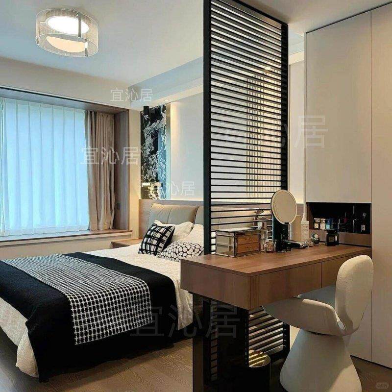 入户客厅屏风现代简约黑色金属隔断墙厕所玄关走廊镂空卧室格子