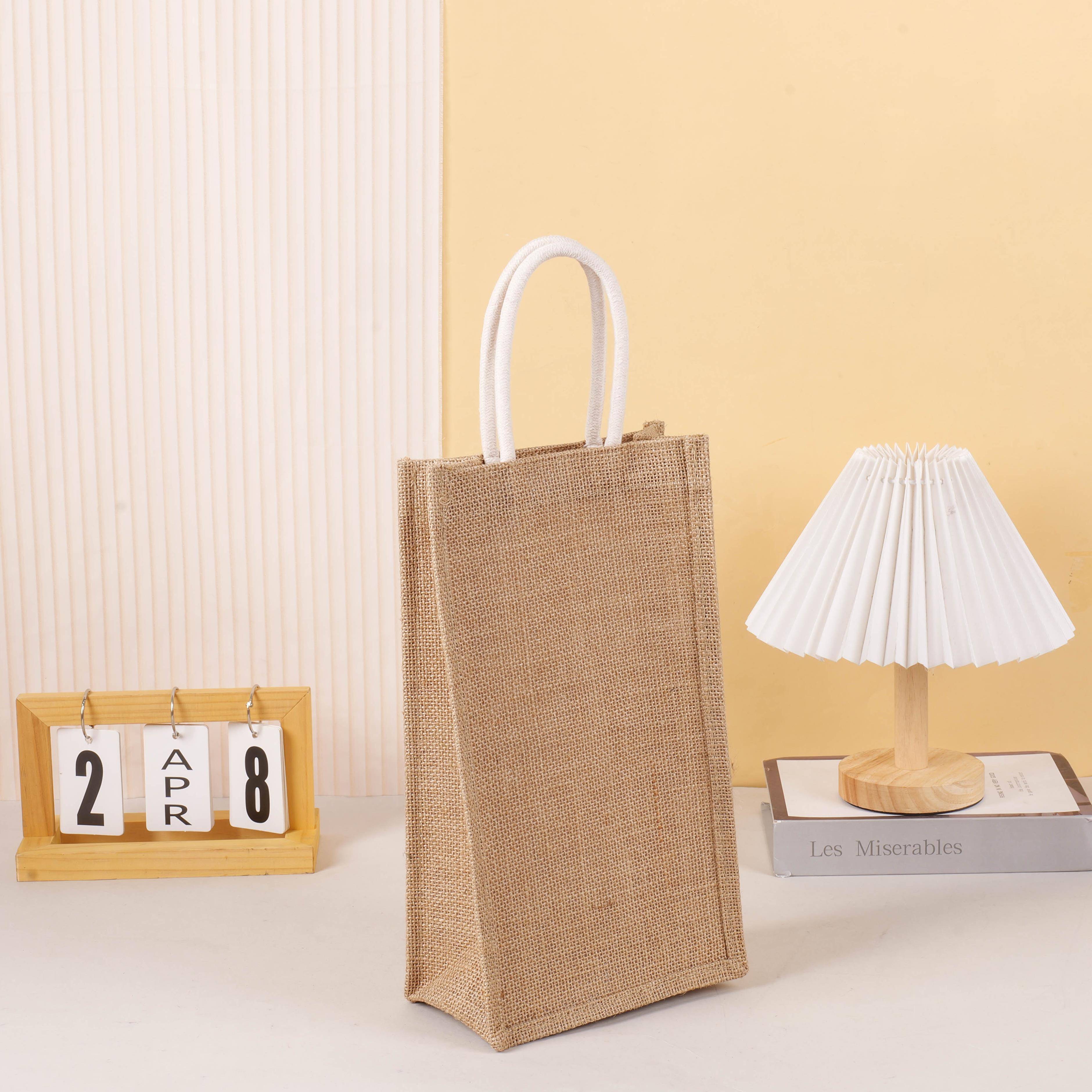 红酒手提袋子麻布袋帆布托特包红酒袋礼品袋杜邦纸袋定制logo通用